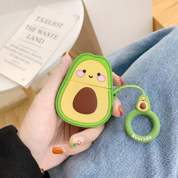 GoByte Accessories - NEW Avocado Airpods Silicone Case W/Ring Strap